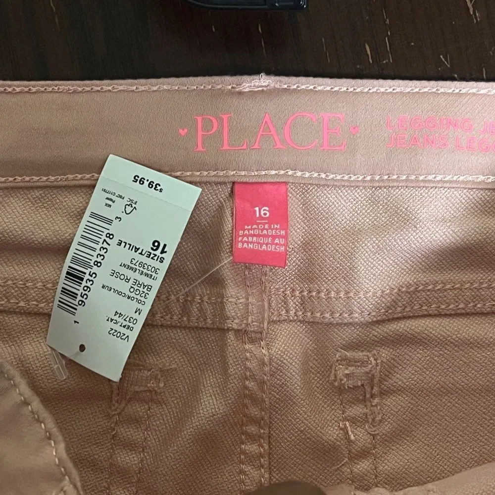 NWT! The Childrens Place Pink Legging Jeans Girls 16